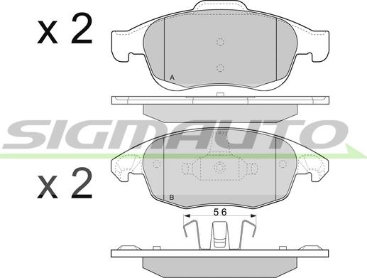 SIGMAUTO SPB329 - Гальмівні колодки, дискові гальма avtolavka.club