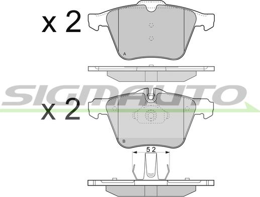 SIGMAUTO SPB299 - Гальмівні колодки, дискові гальма avtolavka.club