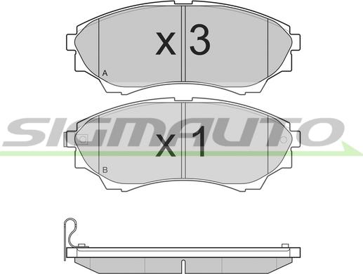 SIGMAUTO SPB232 - Гальмівні колодки, дискові гальма avtolavka.club