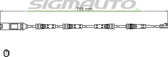 SIGMAUTO WI0814 - Сигналізатор, знос гальмівних колодок avtolavka.club