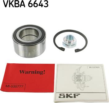 SKF VKBA 6643 - Комплект підшипника маточини колеса avtolavka.club