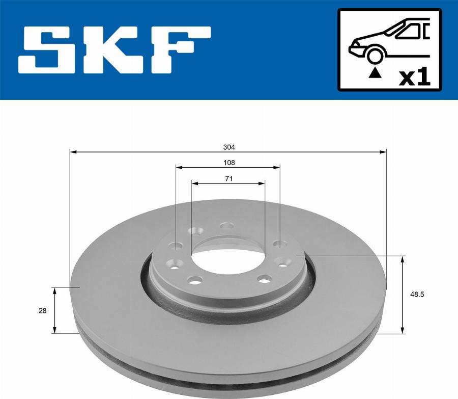 SKF VKBD 80037 V1 - Гальмівний диск avtolavka.club