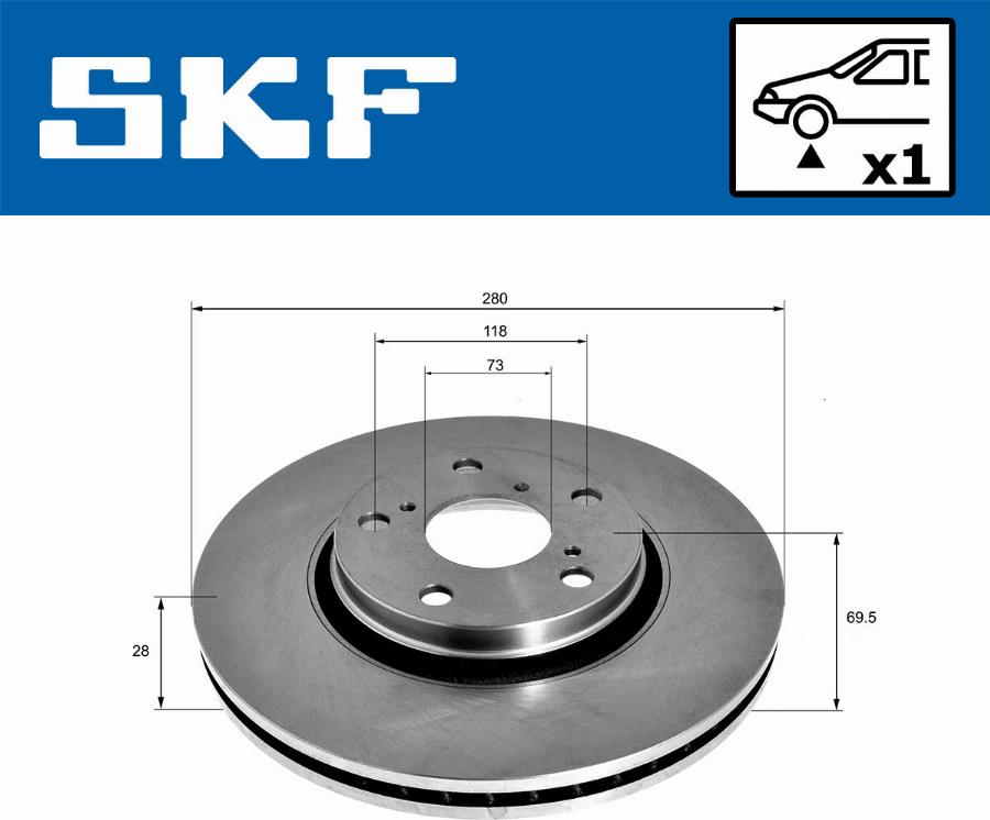 SKF VKBD 80077 V1 - Гальмівний диск avtolavka.club