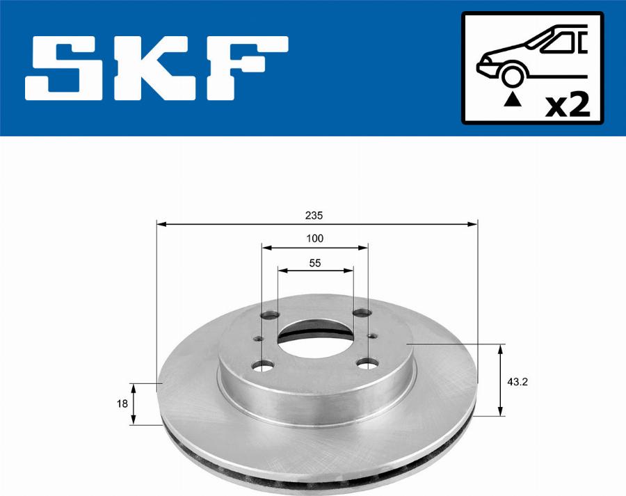 SKF VKBD 80302 V2 - Гальмівний диск avtolavka.club