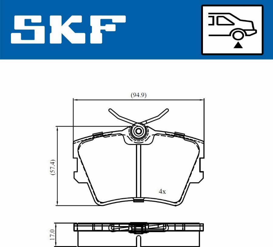 SKF VKBP 90983 - Гальмівні колодки, дискові гальма avtolavka.club