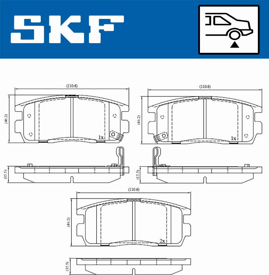 SKF VKBP 90556 A - Гальмівні колодки, дискові гальма avtolavka.club