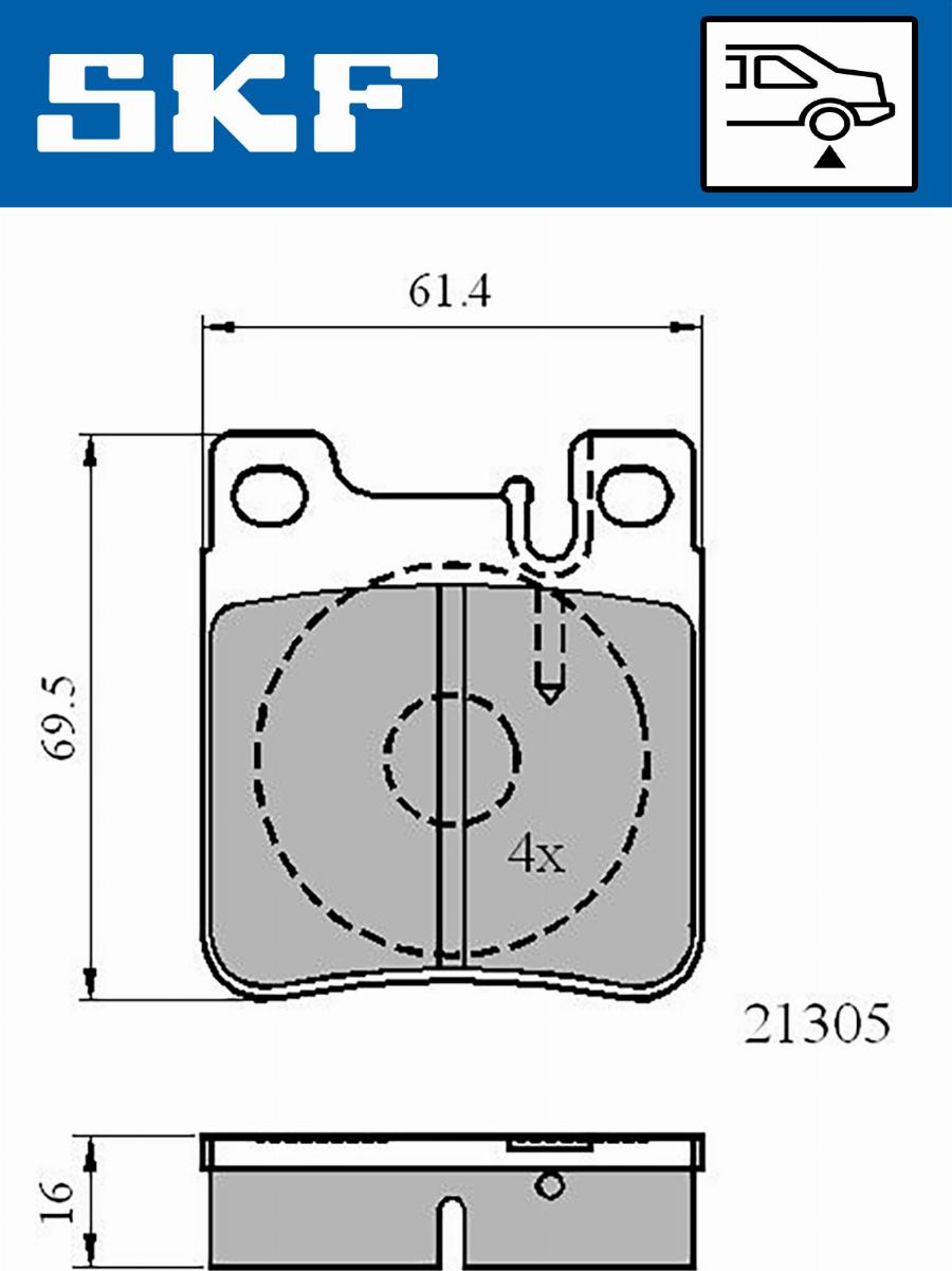 SKF VKBP 90502 - Гальмівні колодки, дискові гальма avtolavka.club