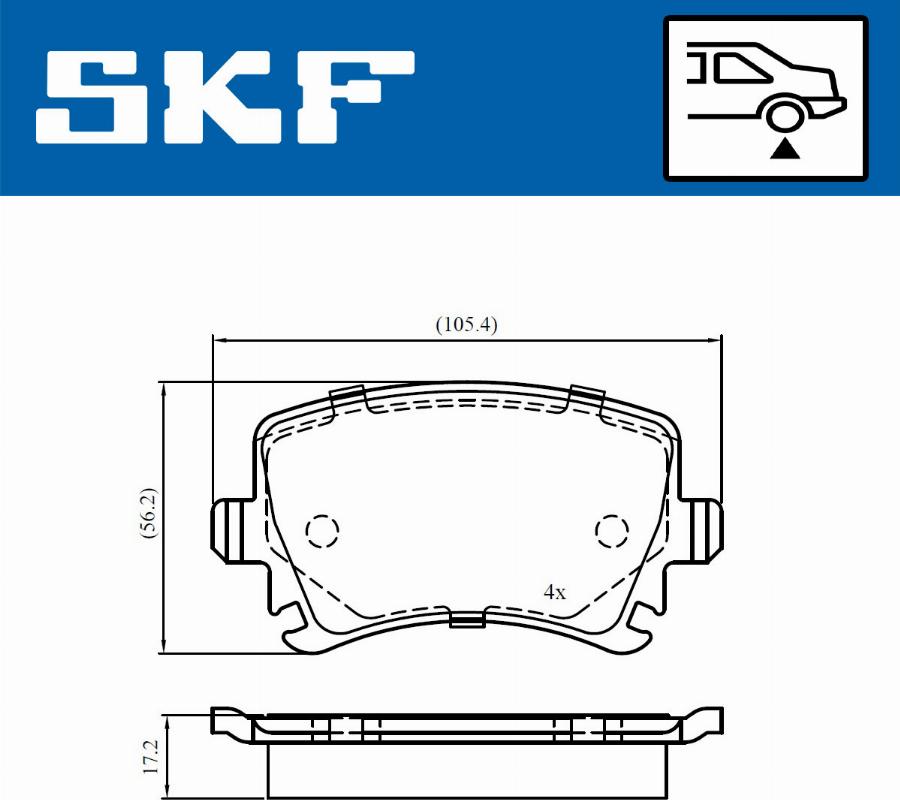 SKF VKBP 90662 - Гальмівні колодки, дискові гальма avtolavka.club