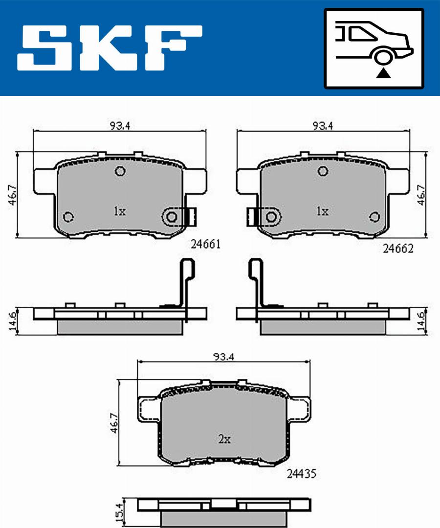 SKF VKBP 90613 A - Гальмівні колодки, дискові гальма avtolavka.club