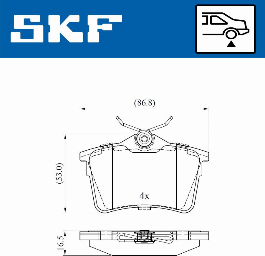 SKF VKBP 90036 - Гальмівні колодки, дискові гальма avtolavka.club