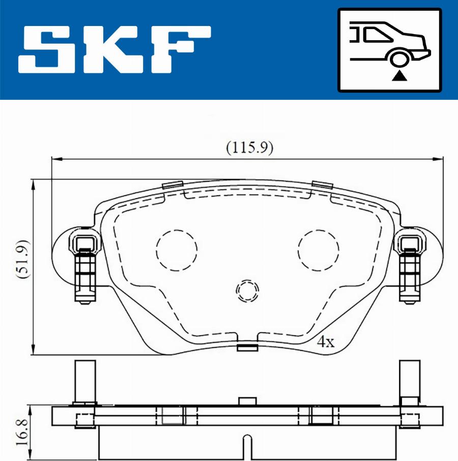 SKF VKBP 90170 - Гальмівні колодки, дискові гальма avtolavka.club