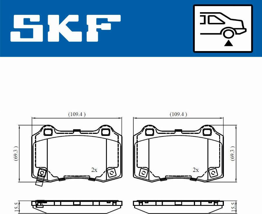 SKF VKBP 90849 A - Гальмівні колодки, дискові гальма avtolavka.club