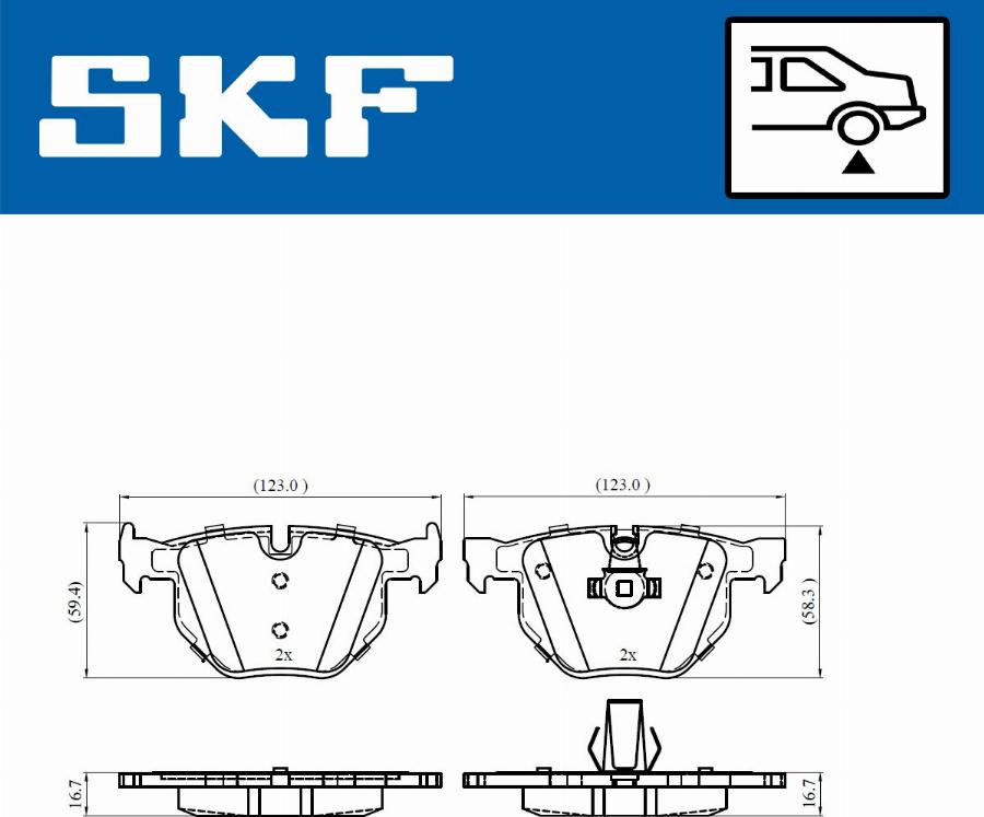 SKF VKBP 90316 - Гальмівні колодки, дискові гальма avtolavka.club