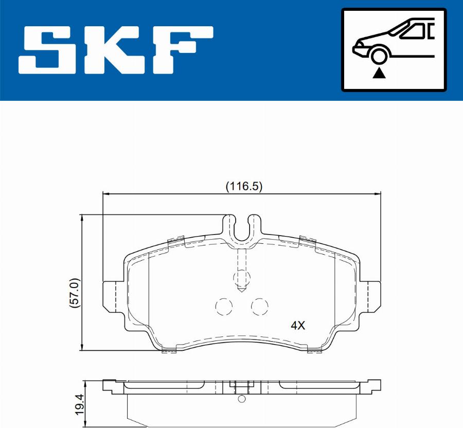 SKF VKBP 80955 - Гальмівні колодки, дискові гальма avtolavka.club