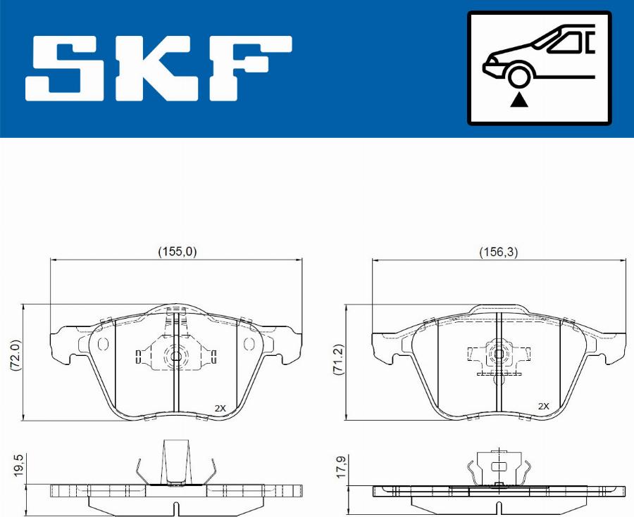 SKF VKBP 80956 - Гальмівні колодки, дискові гальма avtolavka.club