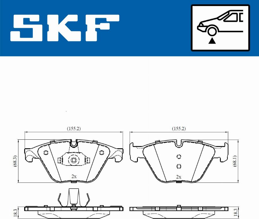 SKF VKBP 80444 - Гальмівні колодки, дискові гальма avtolavka.club