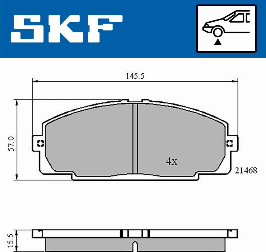 SKF VKBP 80462 - Гальмівні колодки, дискові гальма avtolavka.club