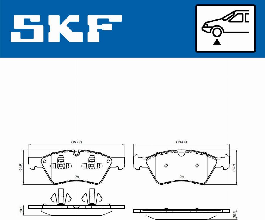 SKF VKBP 80402 - Гальмівні колодки, дискові гальма avtolavka.club