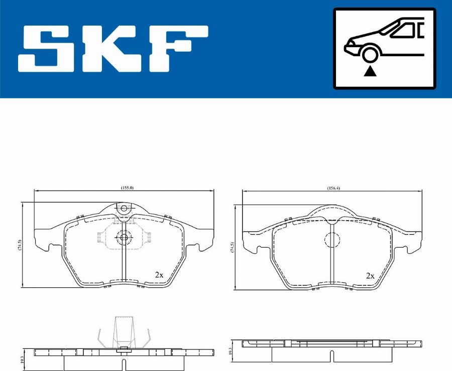 SKF VKBP 80593 - Гальмівні колодки, дискові гальма avtolavka.club