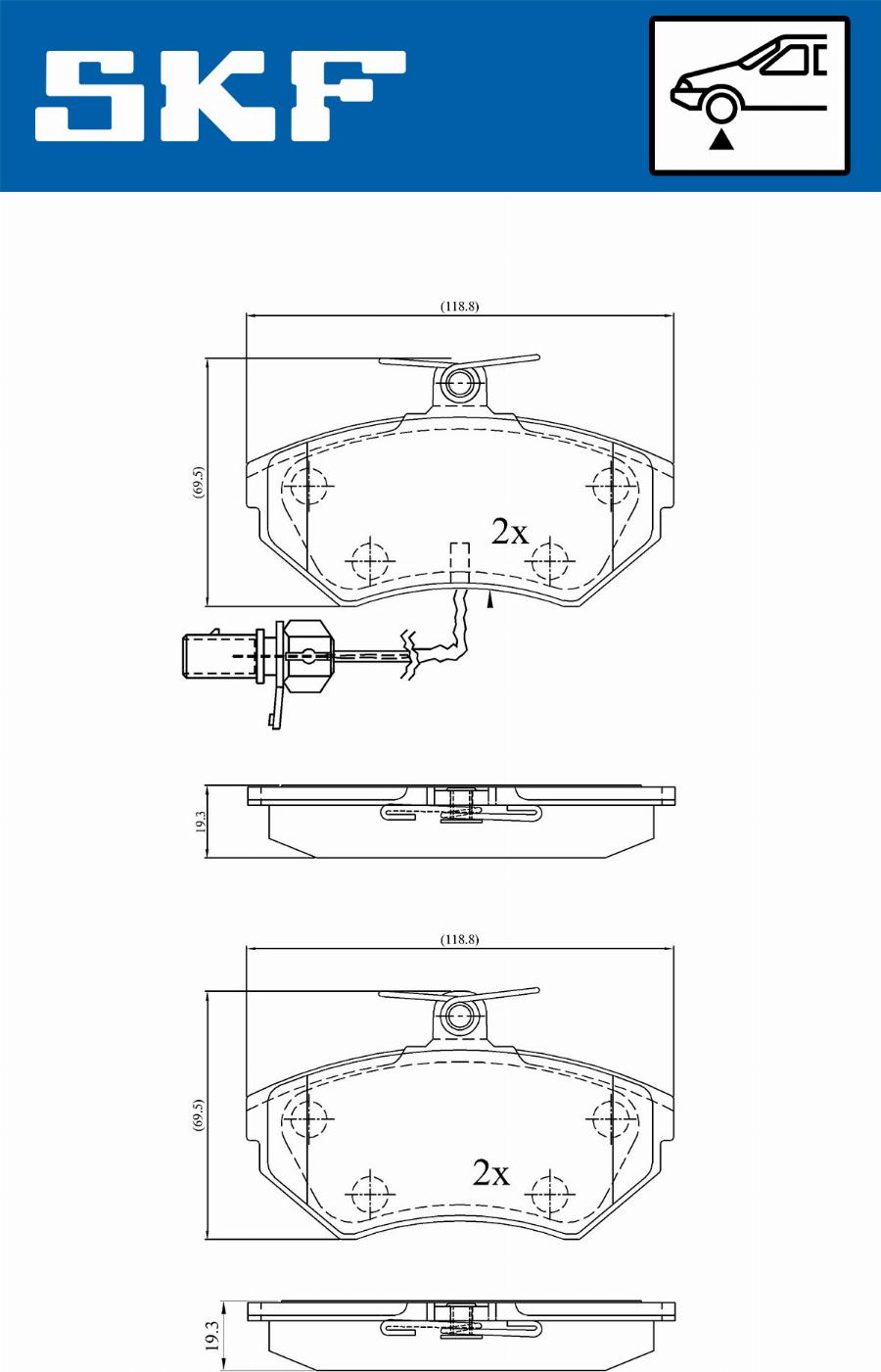 SKF VKBP 80547 E - Гальмівні колодки, дискові гальма avtolavka.club