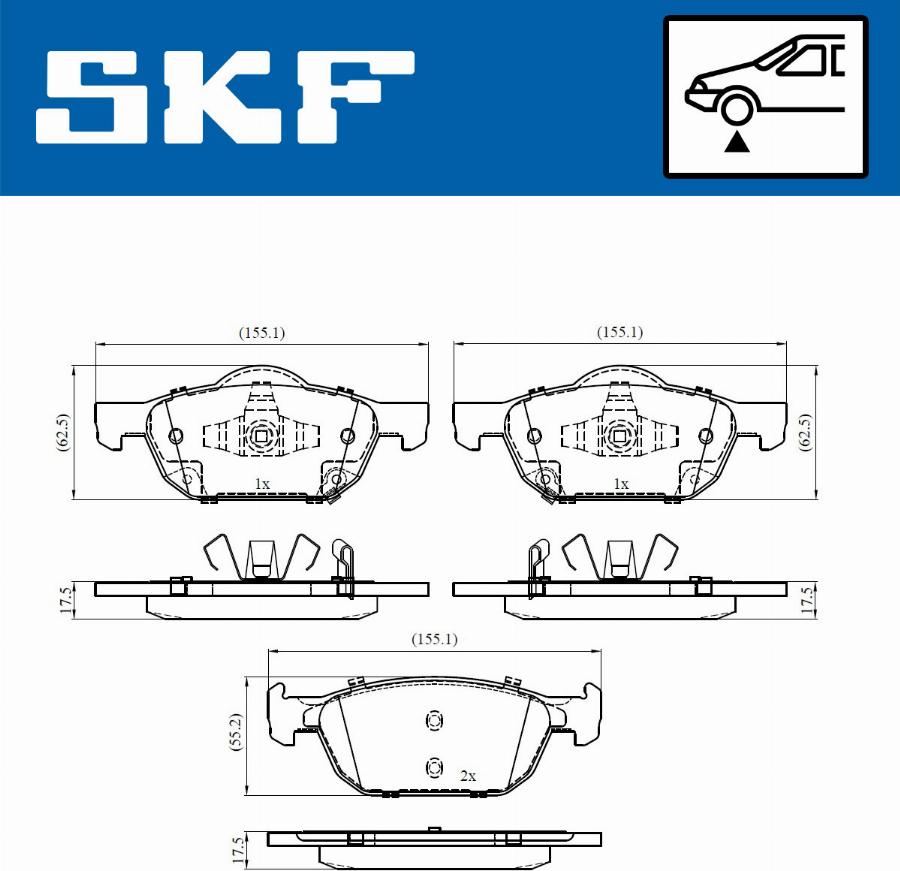 SKF VKBP 80560 A - Гальмівні колодки, дискові гальма avtolavka.club