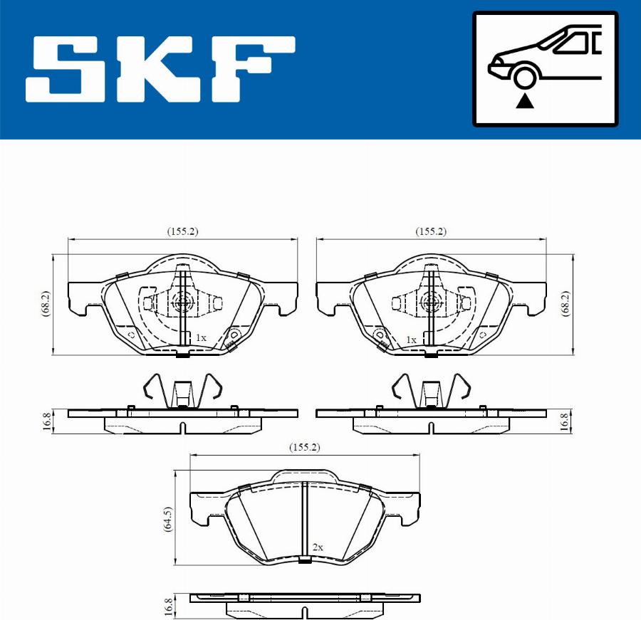 SKF VKBP 80518 A - Гальмівні колодки, дискові гальма avtolavka.club