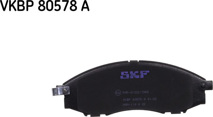 SKF VKBP 80578 A - Гальмівні колодки, дискові гальма avtolavka.club