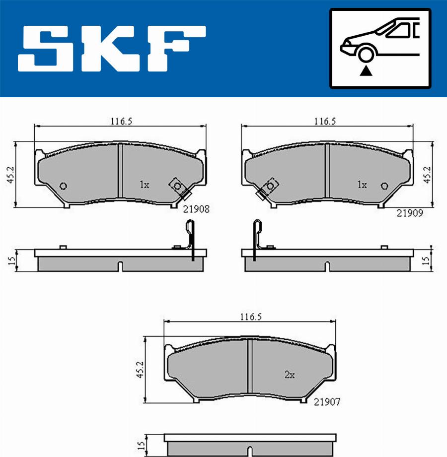 SKF VKBP 80572 A - Гальмівні колодки, дискові гальма avtolavka.club