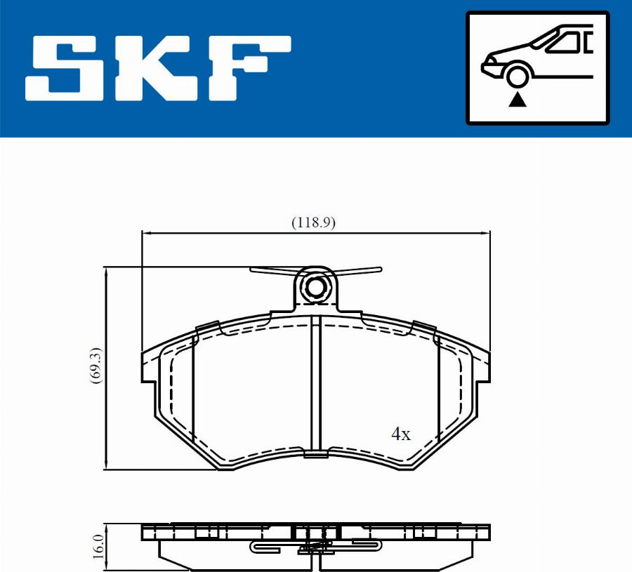 SKF VKBP 80668 - Гальмівні колодки, дискові гальма avtolavka.club