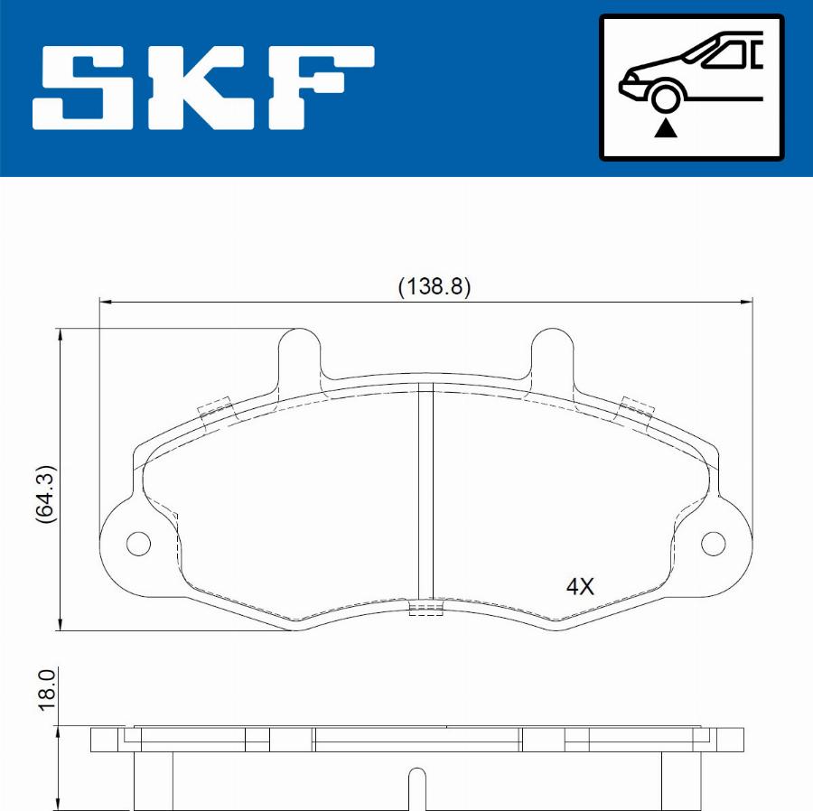 SKF VKBP 80663 - Гальмівні колодки, дискові гальма avtolavka.club