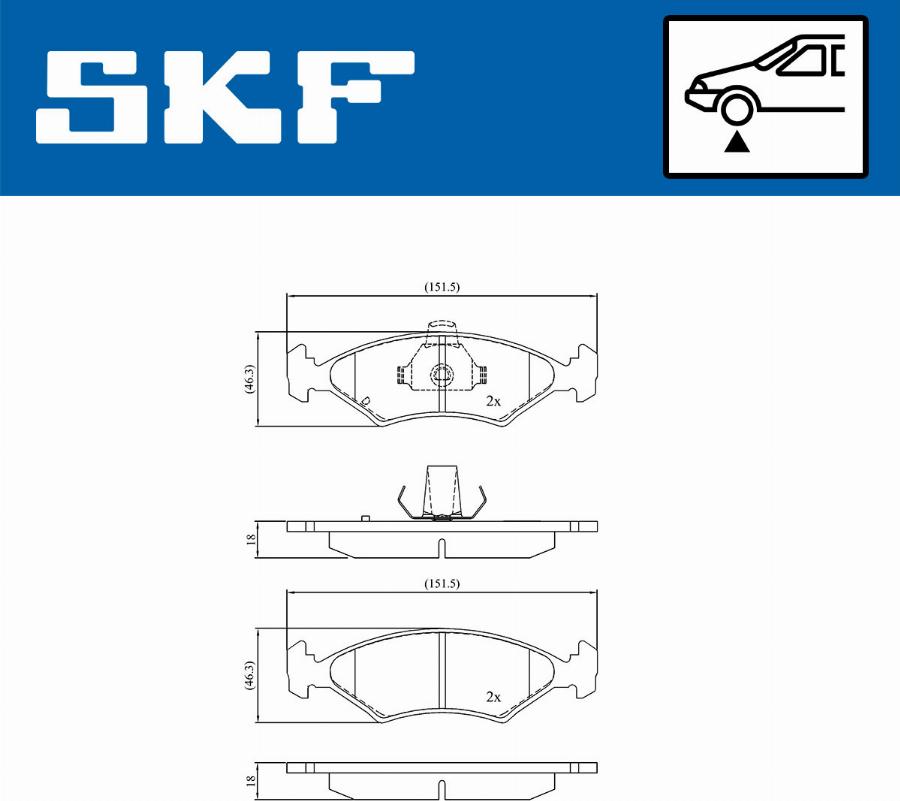 SKF VKBP 80602 - Гальмівні колодки, дискові гальма avtolavka.club