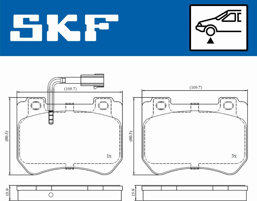 SKF VKBP 80610 E - Гальмівні колодки, дискові гальма avtolavka.club