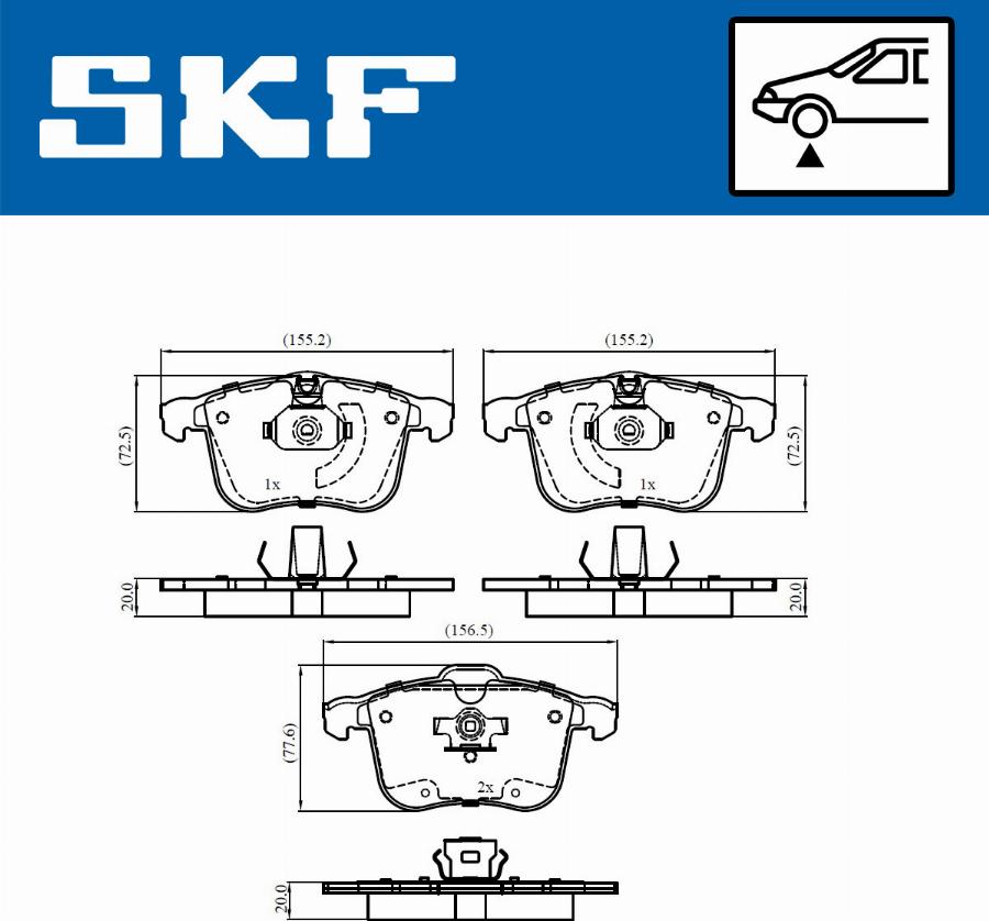 SKF VKBP 80674 - Гальмівні колодки, дискові гальма avtolavka.club