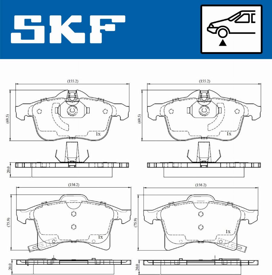 SKF VKBP 80043 A - Гальмівні колодки, дискові гальма avtolavka.club