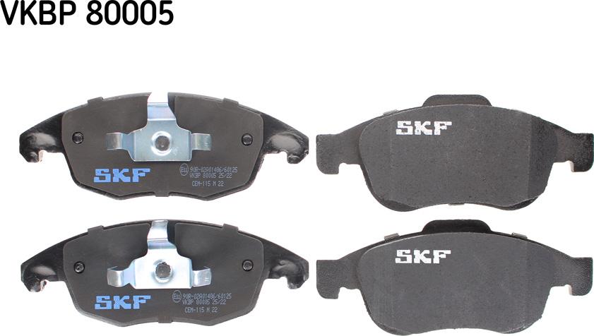 SKF VKBP 80005 - Гальмівні колодки, дискові гальма avtolavka.club