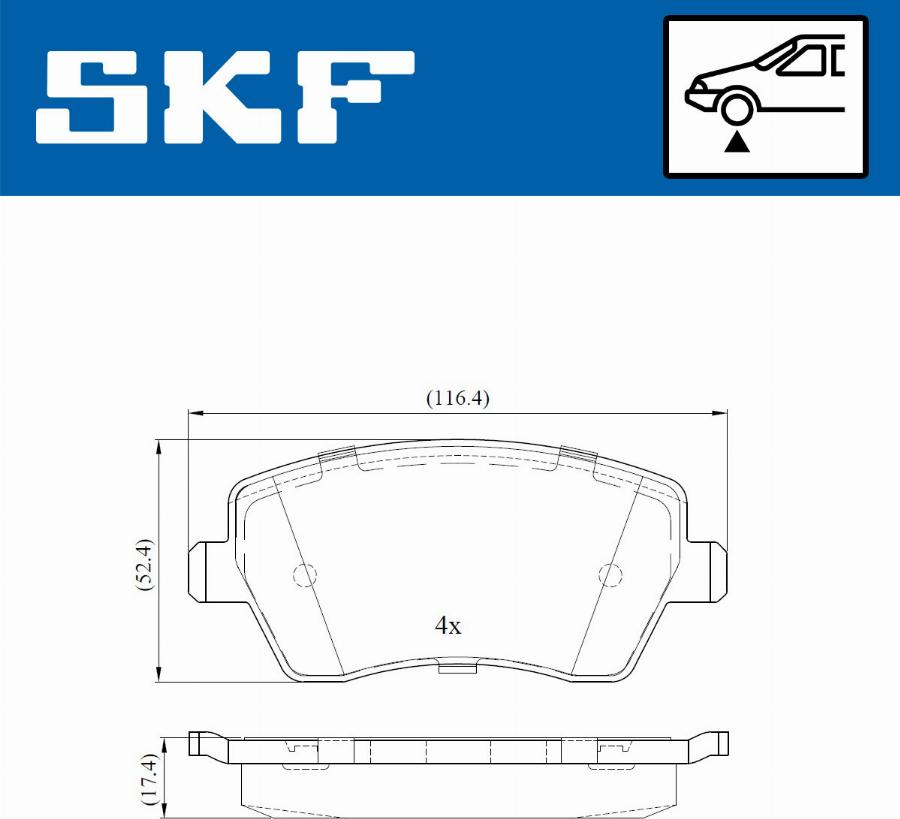 SKF VKBP 80003 - Гальмівні колодки, дискові гальма avtolavka.club