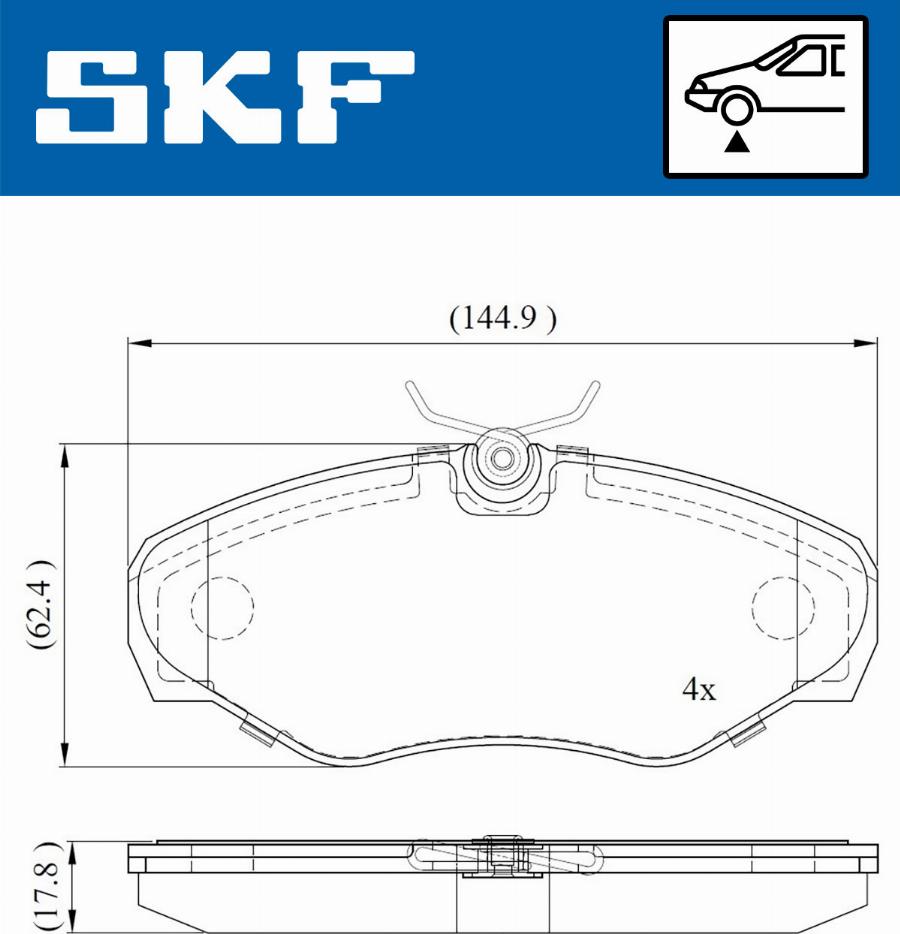 SKF VKBP 80034 - Гальмівні колодки, дискові гальма avtolavka.club