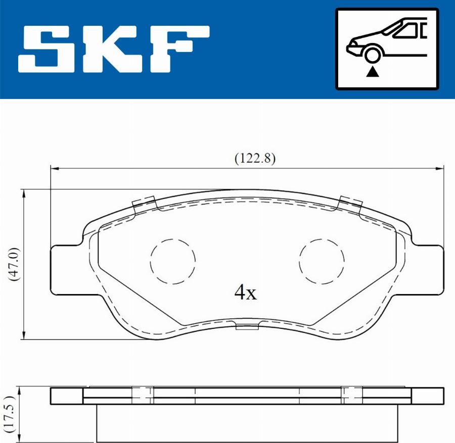 SKF VKBP 80037 - Гальмівні колодки, дискові гальма avtolavka.club