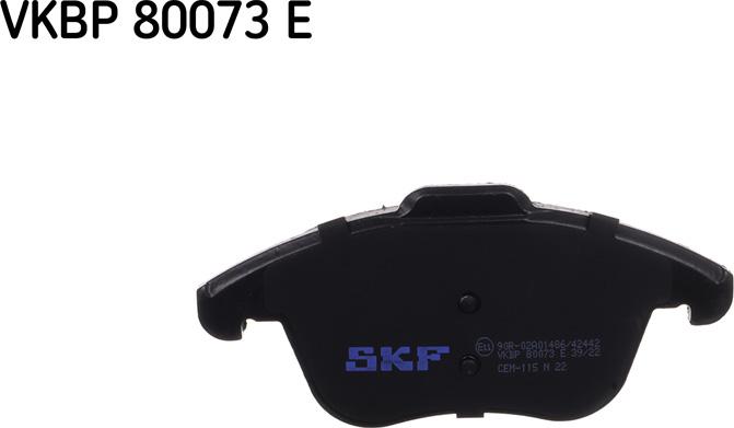 SKF VKBP 80073 E - Гальмівні колодки, дискові гальма avtolavka.club