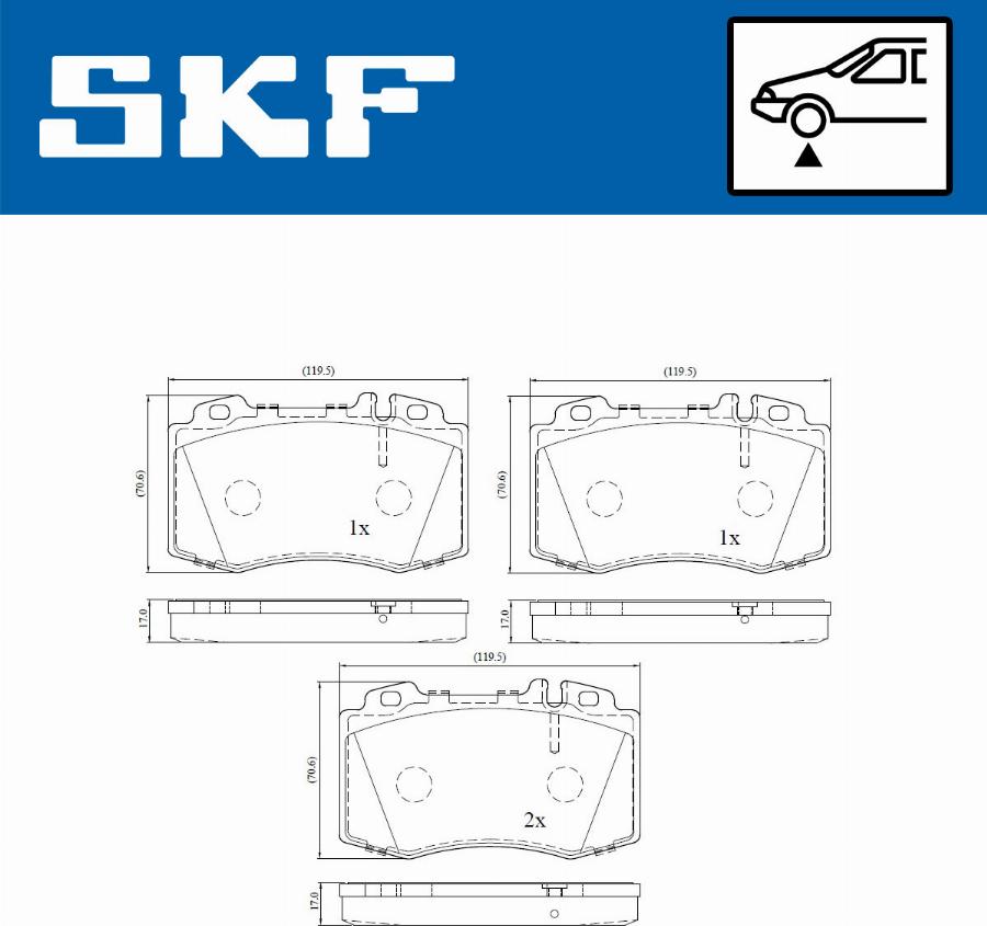 SKF VKBP 80198 E - Гальмівні колодки, дискові гальма avtolavka.club