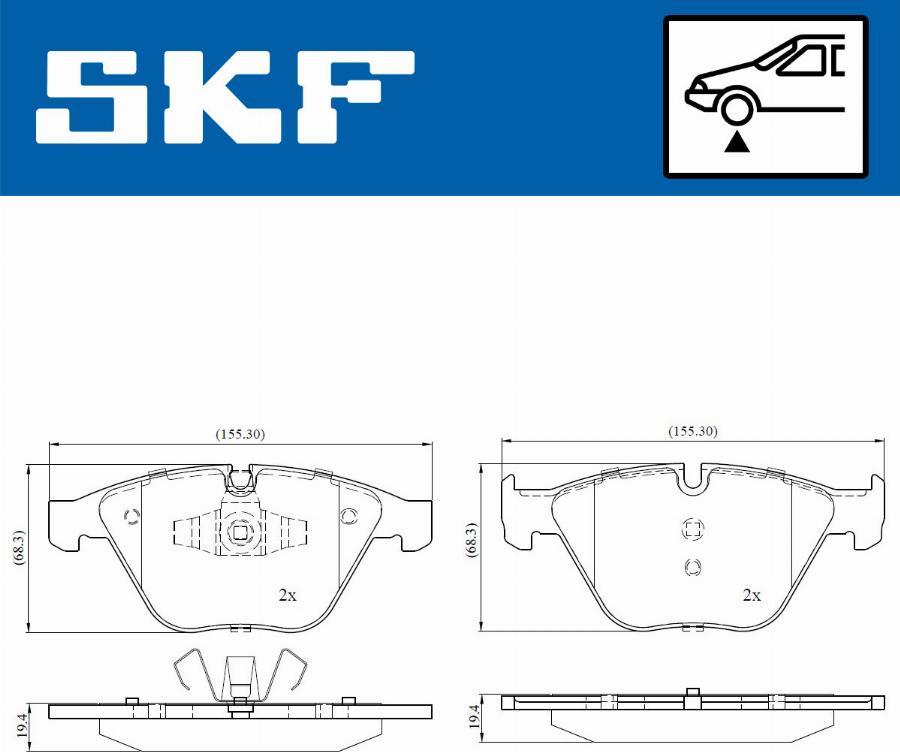 SKF VKBP 80159 - Гальмівні колодки, дискові гальма avtolavka.club