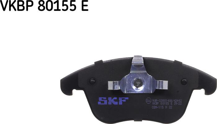 SKF VKBP 80155 E - Гальмівні колодки, дискові гальма avtolavka.club