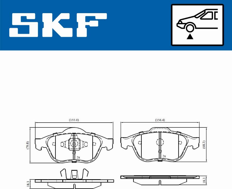 SKF VKBP 80133 - Гальмівні колодки, дискові гальма avtolavka.club