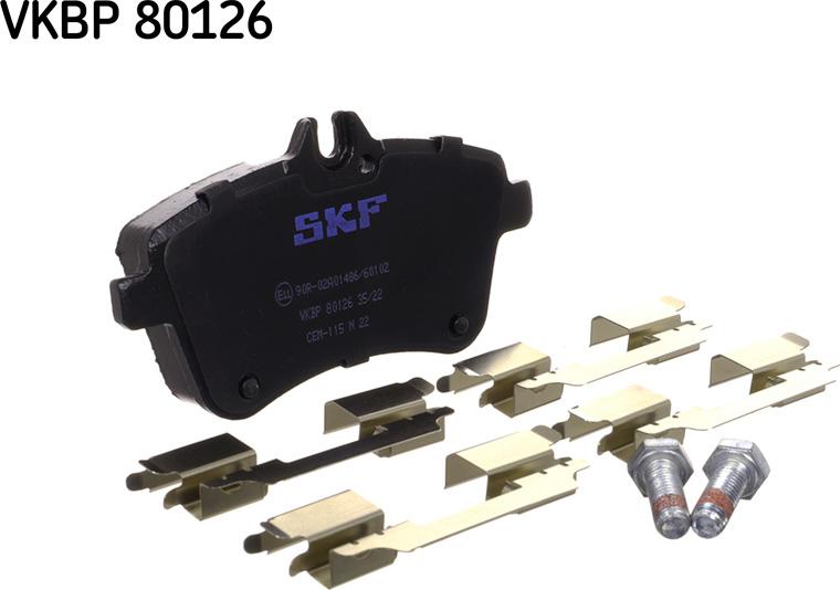 SKF VKBP 80126 - Гальмівні колодки, дискові гальма avtolavka.club