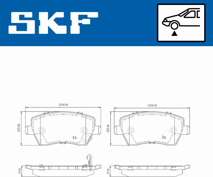 SKF VKBP 80128 A - Гальмівні колодки, дискові гальма avtolavka.club