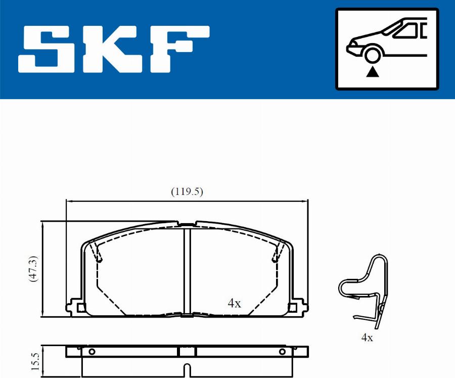 SKF VKBP 80818 A - Гальмівні колодки, дискові гальма avtolavka.club