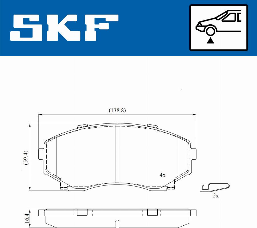 SKF VKBP 80822 A - Гальмівні колодки, дискові гальма avtolavka.club