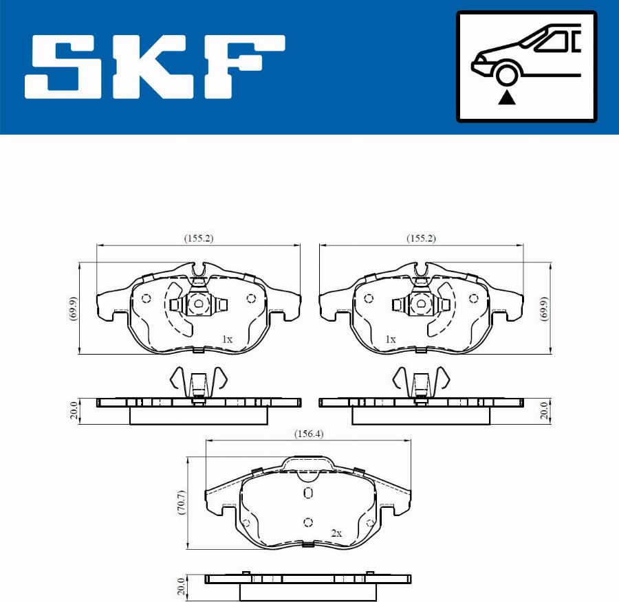 SKF VKBP 80345 - Гальмівні колодки, дискові гальма avtolavka.club