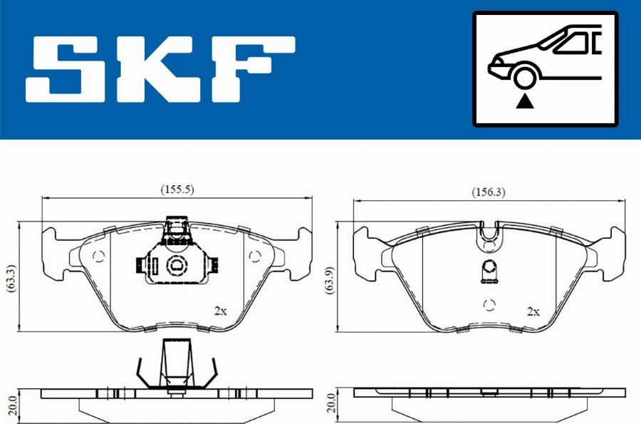 SKF VKBP 80311 - Гальмівні колодки, дискові гальма avtolavka.club