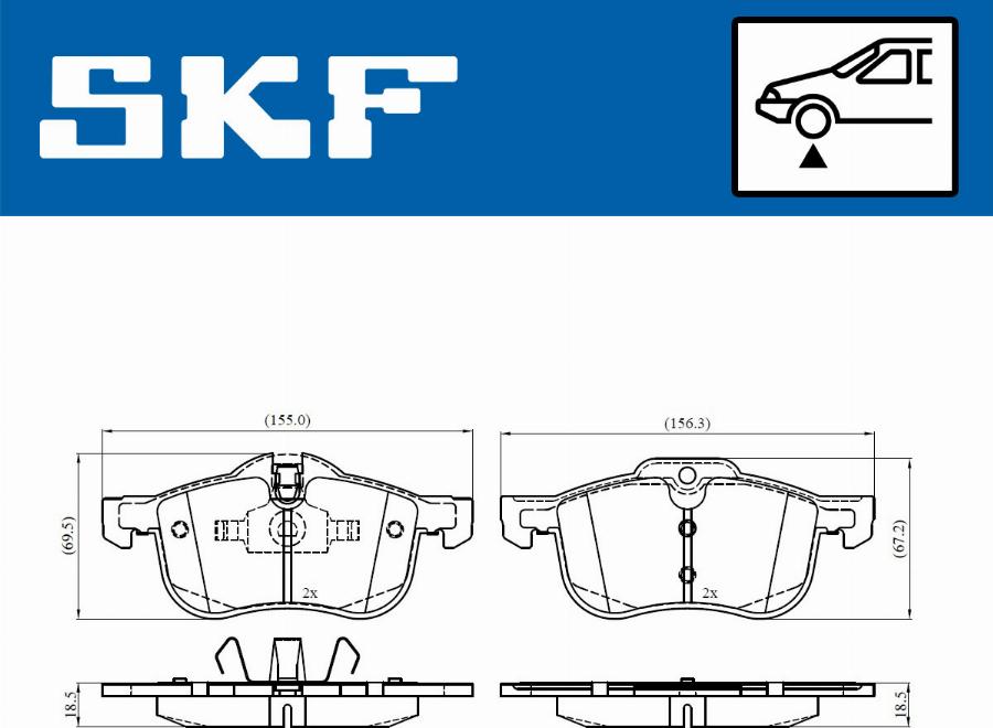 SKF VKBP 80385 - Гальмівні колодки, дискові гальма avtolavka.club